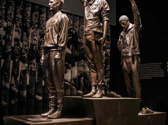 Three statues of notable African American freedom fighters at The African American Museum in Dallas, commemorating historical figures and their contributions to civil rights.