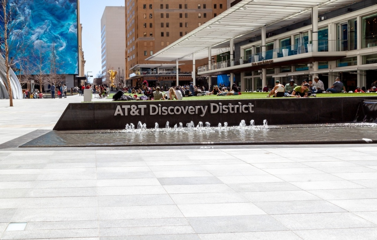 Front view of the building: At&t discovery district