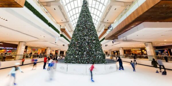 people enjoying ice skating at galleria Dallas, Things to do in December in Dallas