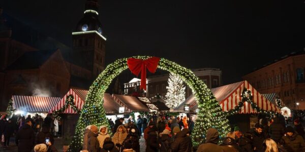 festive Christmas market old town Riga with cathedral spire, Texas Christkindl Market, Things to do in December in Dallas